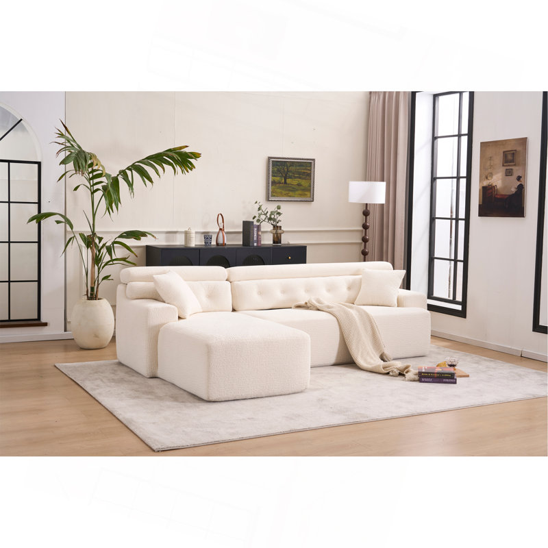 Canapé en chenille, Blanc antique