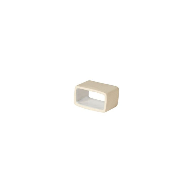 White Rectangular Ceramic Napkin Rings Set of 4