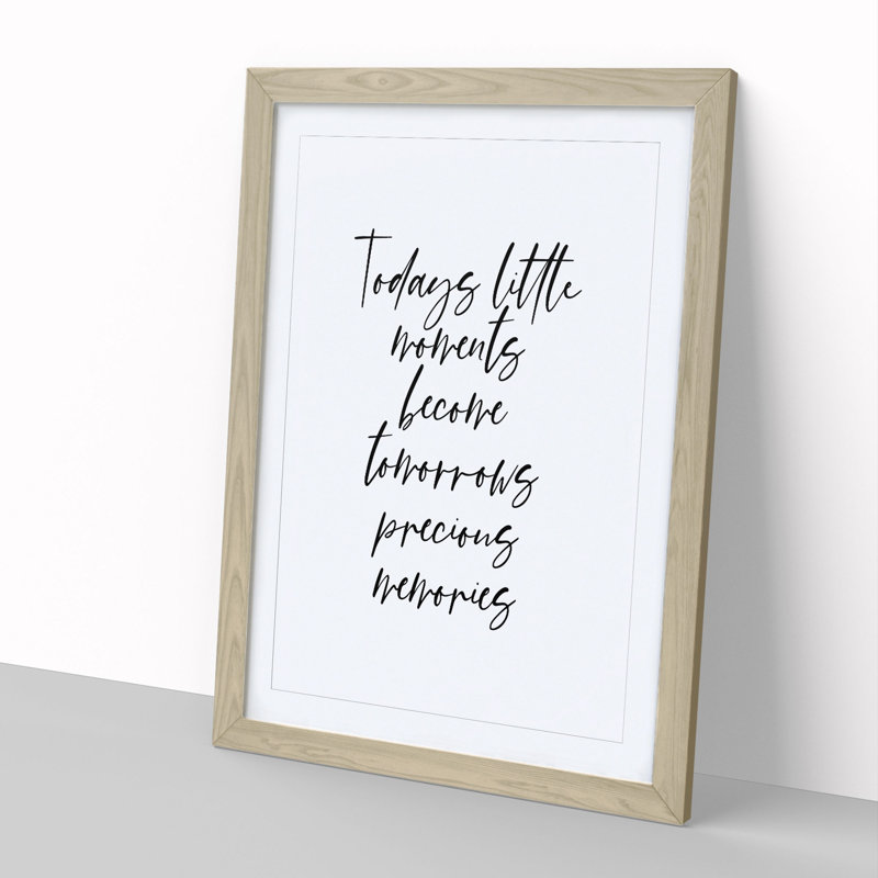 Todays Little Moments - Picture Frame Typography, 48cm H x 36cm W x 2cm D, Oak