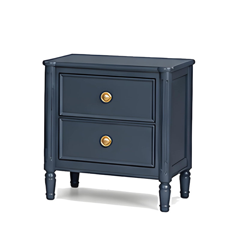 Ensemble de chambre avec grand lit 5 pièces Alta, 2 tables de chevet, miroir de commode, bleu de Malte