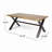 Outdoor Acacia Wood Coffee Table, Teak Finish / Rustic Metal, 18" H X 27.25" W X 43.25" L