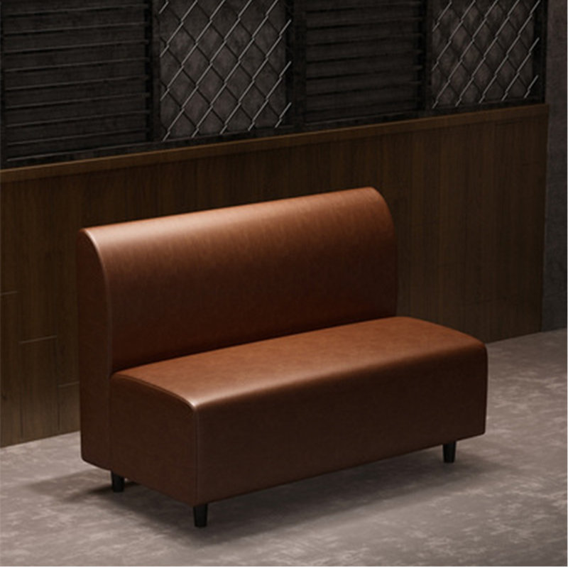 Banc rembourré en similicuir Nessi, Brun