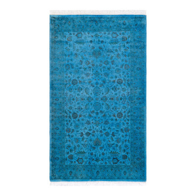 Holsworth One-of-a-Kind 3' 1" X 5' 4" New Age Wool Area Rug Blue