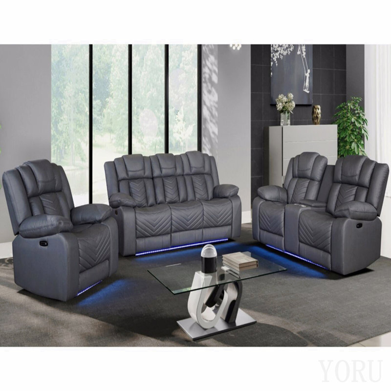RAIZE GREY POWER RECLINER WITH LED