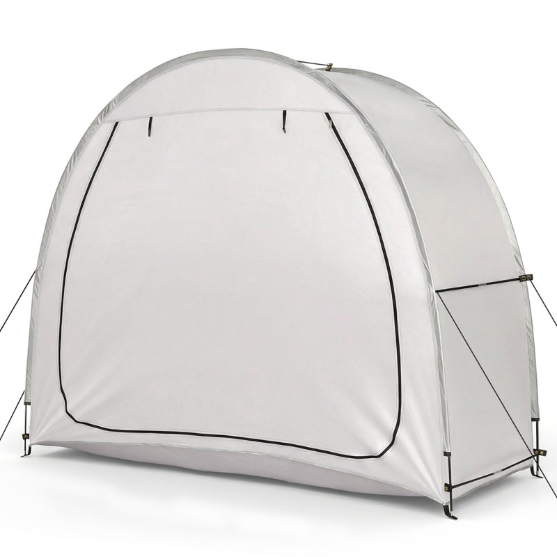 Tente de rangement pour vélo en tissu Oxford gris clair 6,8 x 2,6 pieds 210D avec sac de transport, Gris clair