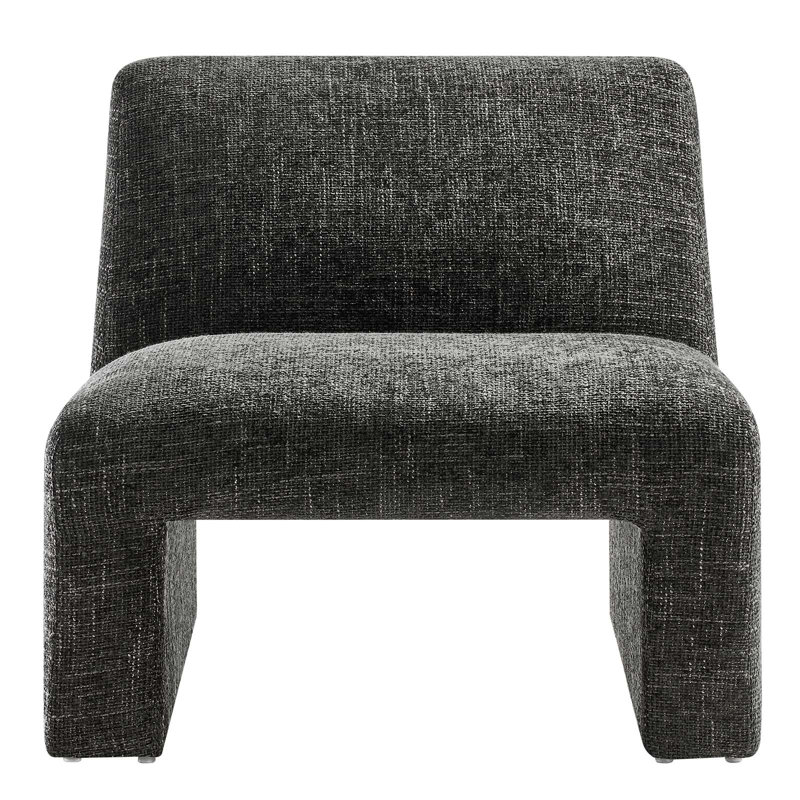 Modway Amita Chenille Upholstered Accent Chair, Black Chenille