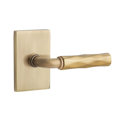 Emtek Select Privacy Interior Mortise w/ Modern Rectangular Rosette & R-Bar Stem, Tribeca Lever