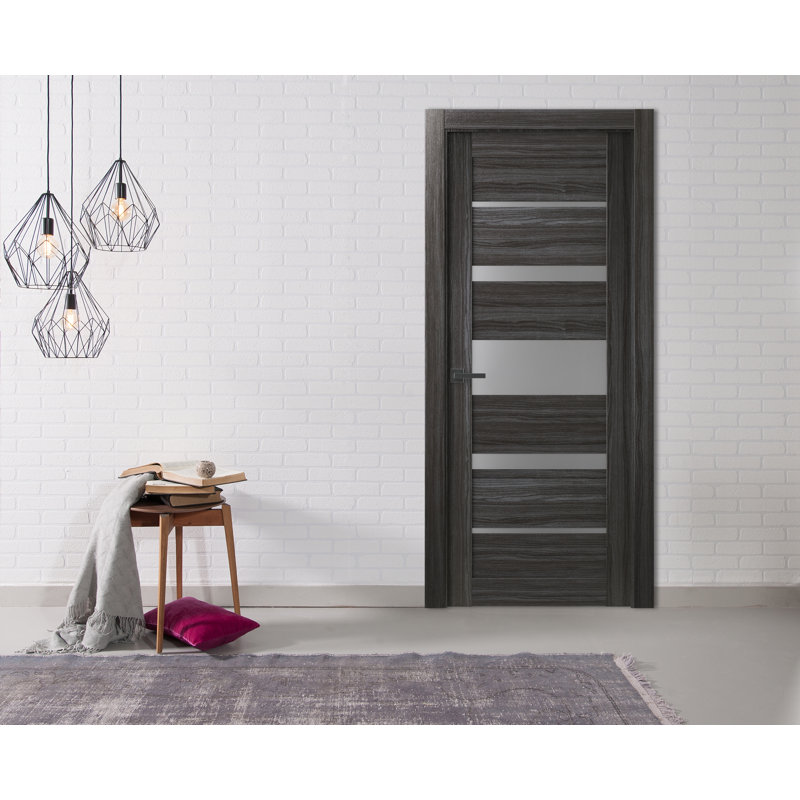 Dalle de porte intérieure en bois composite PP Kina, 17,75 po x 83,23 po, Chêne gris