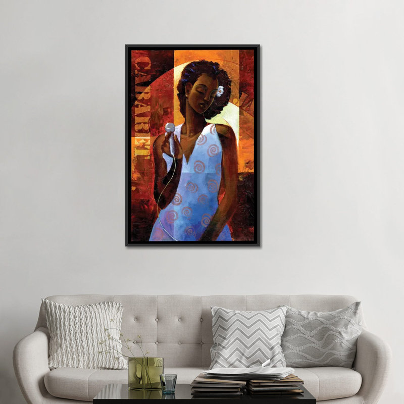 « diva », impression sur toile, H 26 po x l 18 po x P 1,5 po, Toile avec cadre noir, Pas de tapis