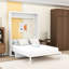 Lit escamotable en bois avec bureau-414783443