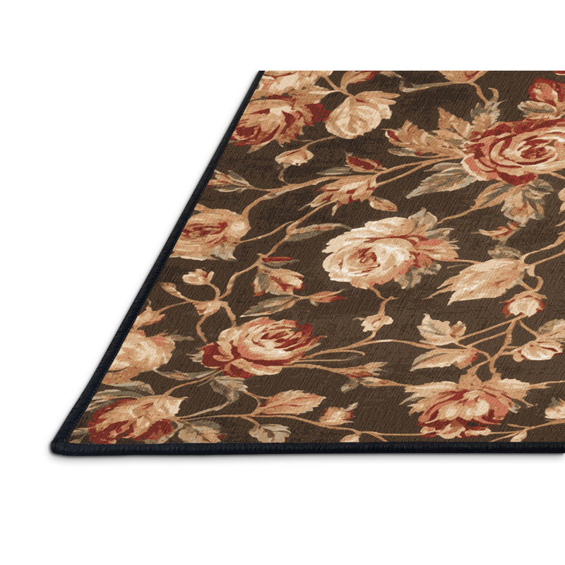 Tapis brun turc lavable à la machine, Carré 5 pi