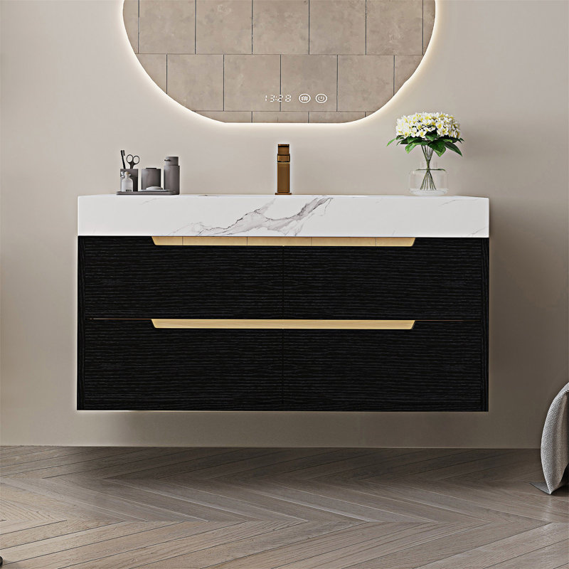 Meuble-lavabo de salle de bain avec lavabo encastré