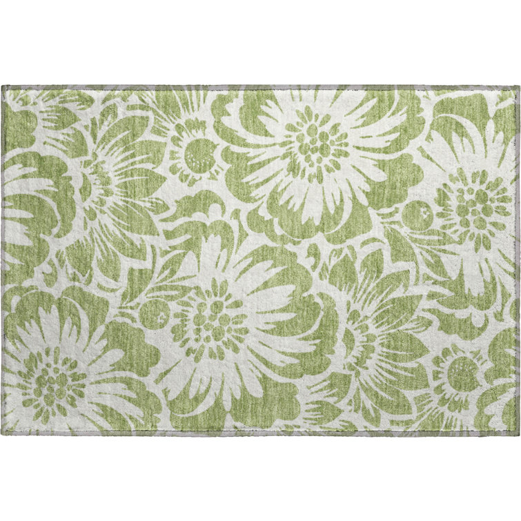 Premium Machine Washable Cerrito AMF551 Aloe Rug