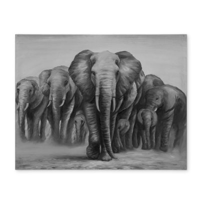 Herd of Elephants Gray Polyester Placemat | Home Decor