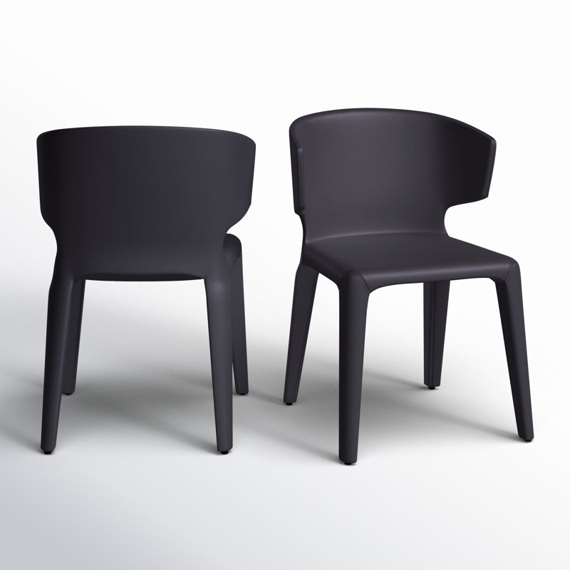 Chaise d'appoint rembourrée Cesar, Noir