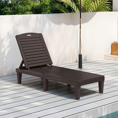 Chaise longue d'extérieur en résine (simple)