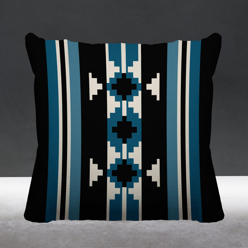 Coussin intérieur / extérieur Sakari, L 17 po x H 17 po, Turquoise