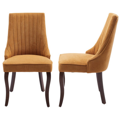 Rayon Cloth Flocking Solid Wood Upholstered Dining Chairs
