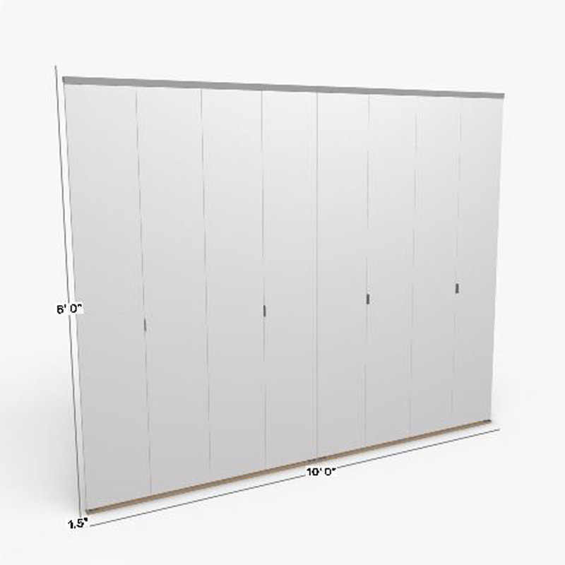 Porte de placard coulissante avec quincaillerie d'installation, Chrome, 120 po x 80 po
