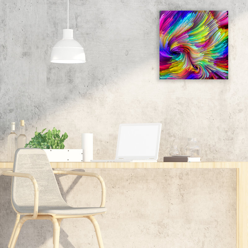 Impression sur toile tendue, espace fluide, H 20 po x l 20 po x P 1,5 po