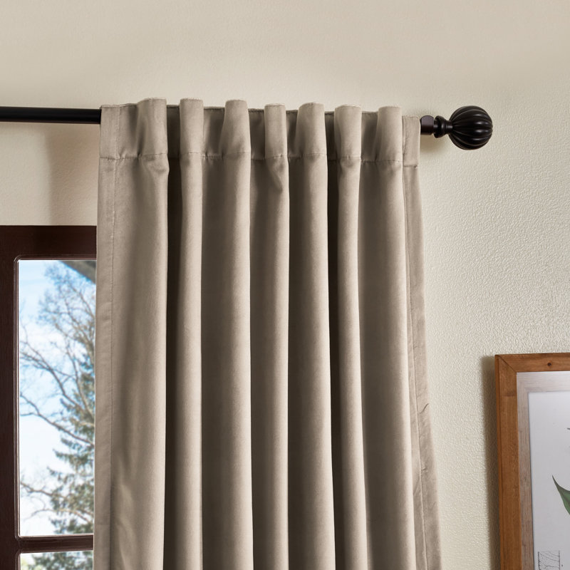 Paire de rideaux occultant avec passe-tringle Lucca, Beige, L 50 po x L 84 po