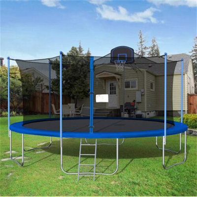 SUNNY HOUSE Round Backyard Trampoline with Safety Enclosure