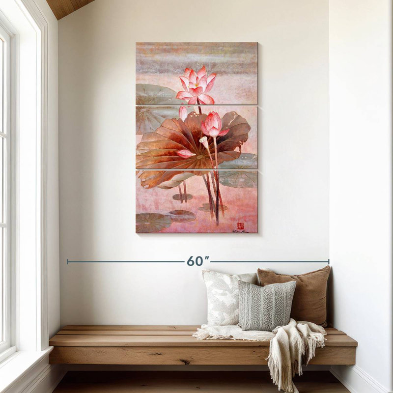 Harnek Lotus lumière d'automne, H 45 po x l 28 po