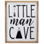 Décoration murale 18 "encadrée en bois blanc et noir" Little Man Cave "