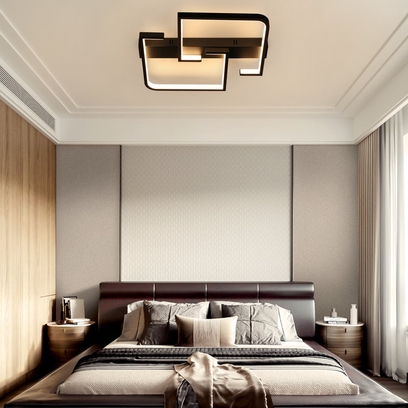 Casein LED Flush Mount, Black