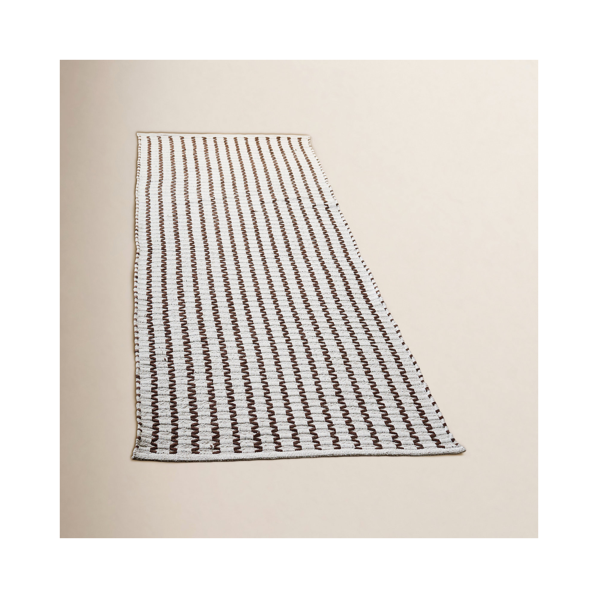 Cape Cod Handwoven Cotton Pile Chevron / Zig Zag Rug, Runner 2'3" x 8'
