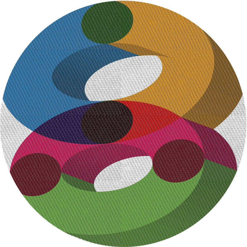 Tapis en laine, Rond 5 pi