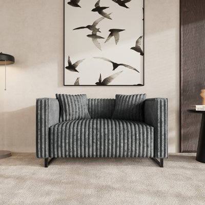 LOVESEAT IN GREY VELVET
