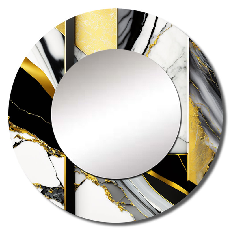 «Orielle Abstract Geode Geometric Marble Grey II», décoration murale unique en marbre, 36 po x 36 po