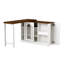 Table de bar moderne, table de bar rotative extensible à 360 ° avec rangement, table de bar réversible avec porte d'armoire en verre, table de bar pour meuble-bar de cuisine-1195041661-1195041663