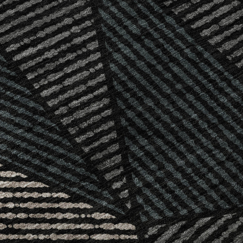 Premium Machine Washable Cerrito Black Rug, Runner 2'3" x 7'6"