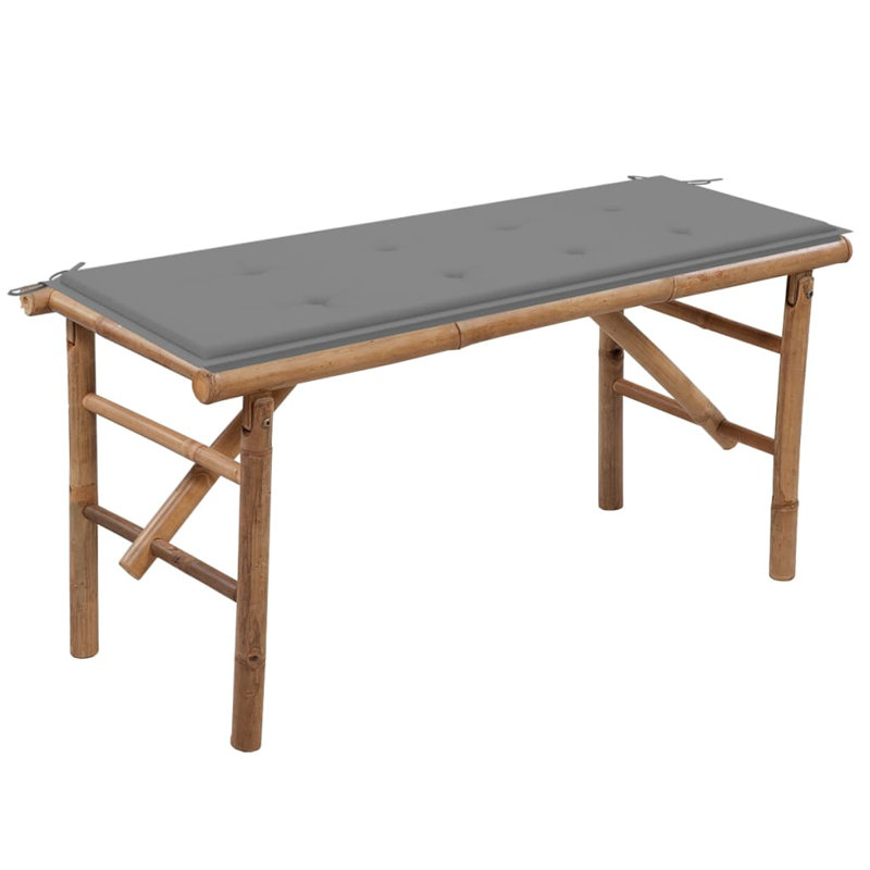 Banc de jardin en rotin / bambou Wingert, Gris