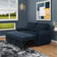 Canapé-lit de 57,48 po de large taille en tissu bleu marine avec dossier réglable, causeuse moderne pour salon-118020520