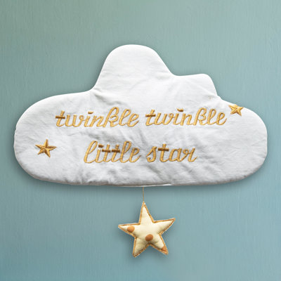 Nappe en coton avec étoile et broderie, "Twinkle Twinkle Little Star"