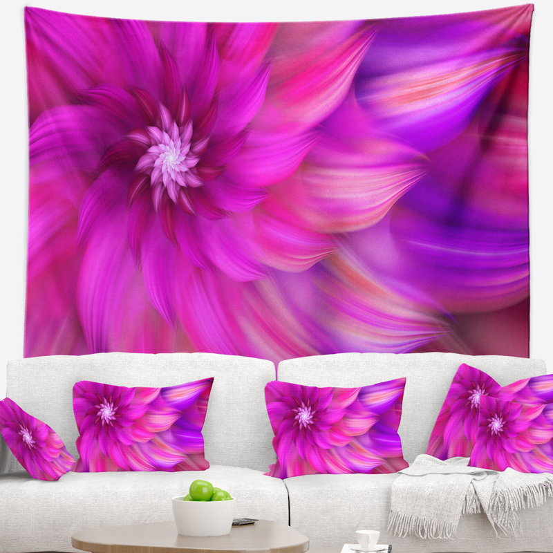 Tapisserie florale florale rose, H 78 po x l 92 po