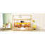 Lit simple avec lumière DEL, lit maison en bois avec bibliothèque de rangement, lit maison au sol avec garde-corps-124917745