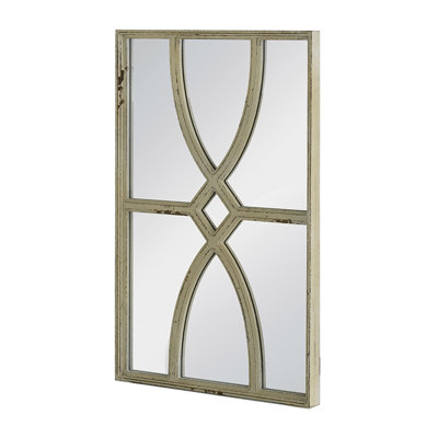 16" X 23" Rectangular Wooden Wall Mirrors With Distressed Frame