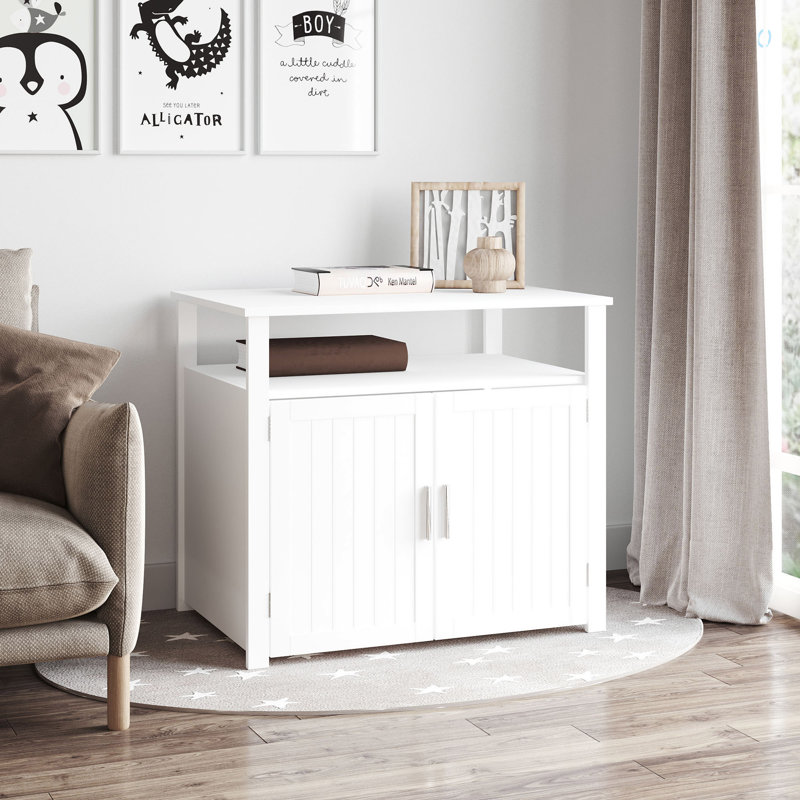 Enceinte de litière avec pelle, Blanc