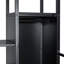 Lit mezzanine double pleine grandeur noir avec poste de travail, garde-robe et coin-repas