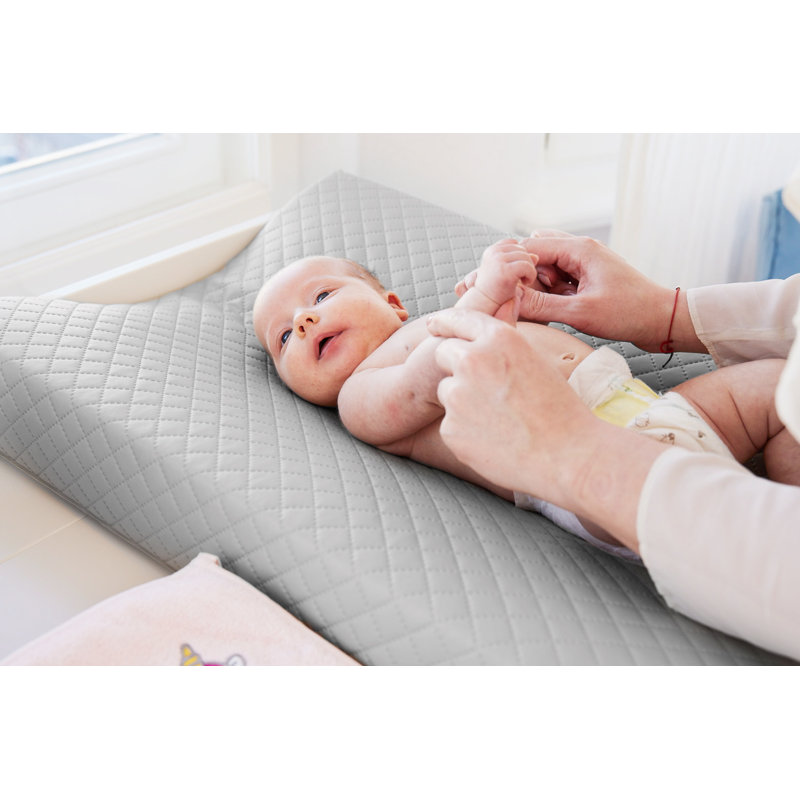 Deluxe Unisex Baby Waterproof Quilted Changing Mat - Anti Roll Cosy Caro Grey 