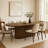 Gamo Oval Dining Table, Vertical Reeded Details, Oak Brown 87 Inch