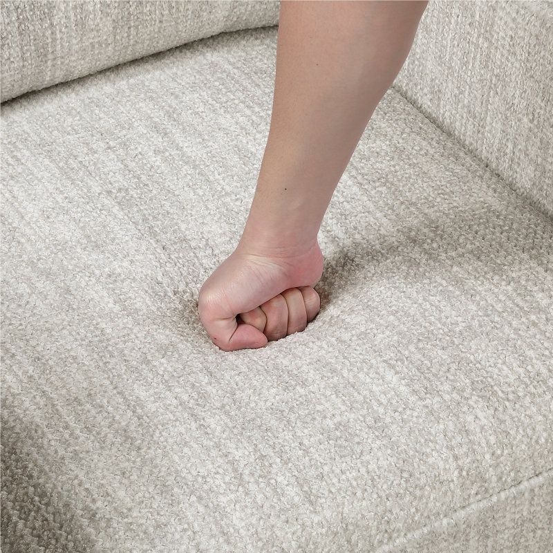 Chaise de salon en chenille texturée et moderne de 32 po avec sièges à ressorts ensachés et accoudoirs inclinés Mirelle