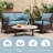 Wynee 8Pcs Outdoor Cushions Patio Furniture Cushions Replacement Set For 3 Seats-910886409