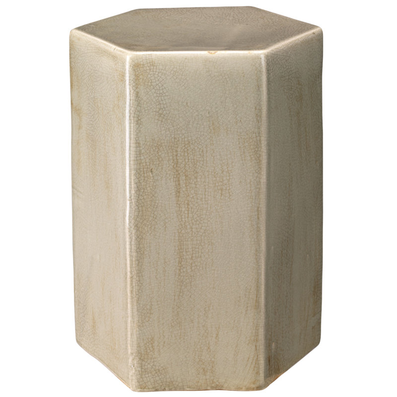 Pistachio Round Metal Porto Drum End Table 15"x21"