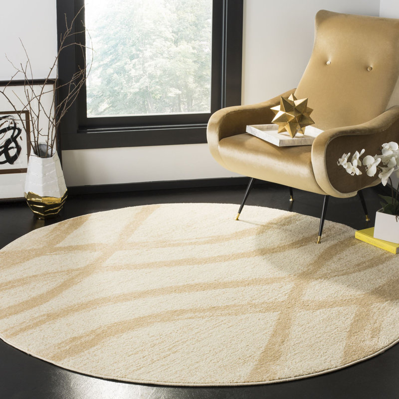 Shelva Performance Abstract Rug, Round 6'