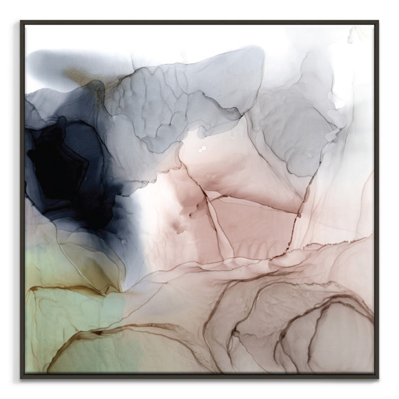 Blush by Fern Siebler - Painting on Canvas, Black Floater Frame, 62.5 cm H x 62.5 cm W x 4 cm D
